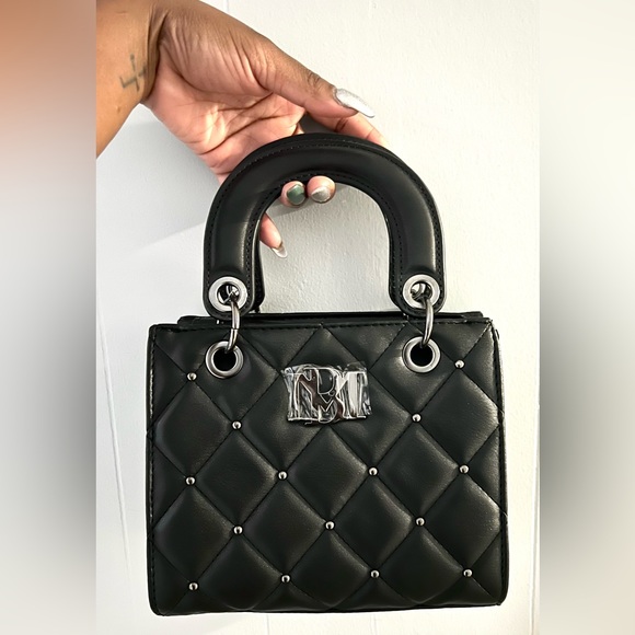 ✨ Badgley Mischka 🌱 Vegan Leather 😍 Small Handle Tote 👜 With Studs & Quilting - Picture 4 of 7